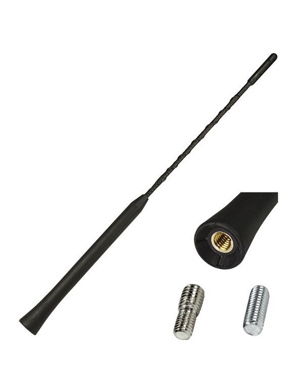 tomzz Audio Antennenstab 28cm im 16V-Look gewendelt AM FM adaptiert auf M5 M6