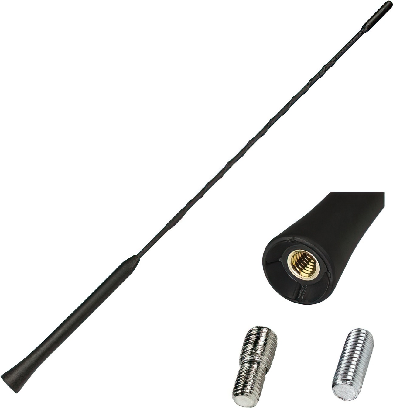 tomzz Audio Antennenstab 40cm 16V-Look gewendelt adaptiert auf M5 M6 