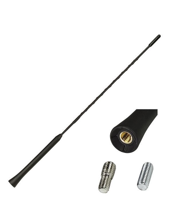 tomzz Audio Antennenstab 40cm im 16V-Look gewendelt AM FM adaptiert auf M5 M6