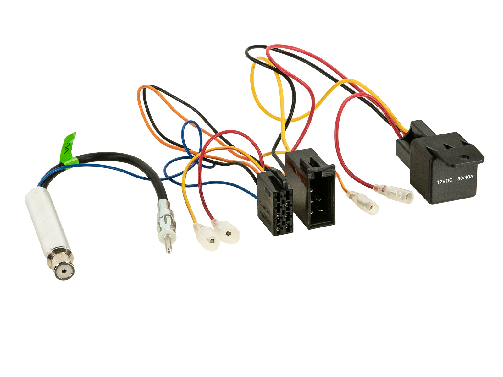 ACV Antennenadapter kompatibel mit Audi Seat Skoda VW Ford Phantomspeisung Zündlogik Relais ISO auf DIN