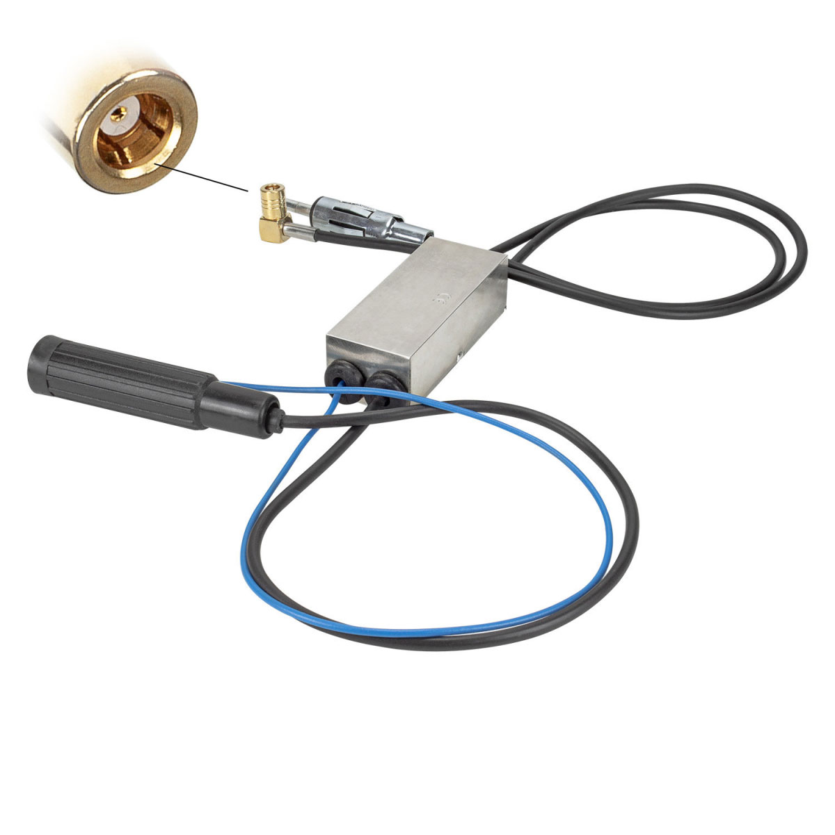 tomzz Audio DAB+ AM FM Antennen Splitter kompatibel mit Alpine Blaupunkt Clarion Pioneer Kenwood Sony JVC Adapter für passive Antennen adaptiert von DIN (f) auf DIN (m) / SMB (f)