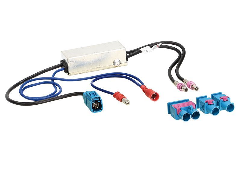 ACV Antennenadapter Doppel Fakra (m) oder 2 x Einzel-Fakra (m) adaptiert von Fakra (f) auf Doppel-Fakra (m)