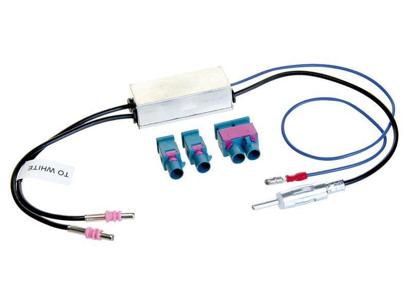 ACV Antennenadapter kompatibel mit Audi Phantomspeisung u. Diversity ab Bj. 2003 adaptiert von 2 x Fakra (m) auf DIN (m)