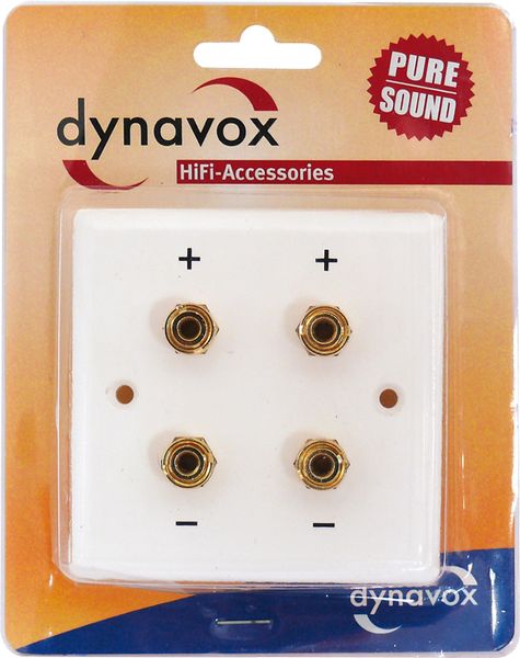 Dynavox Dynavox Lautsprecher-Wand-Anschlußblende weiß / 4 x Bananen-Kupplung