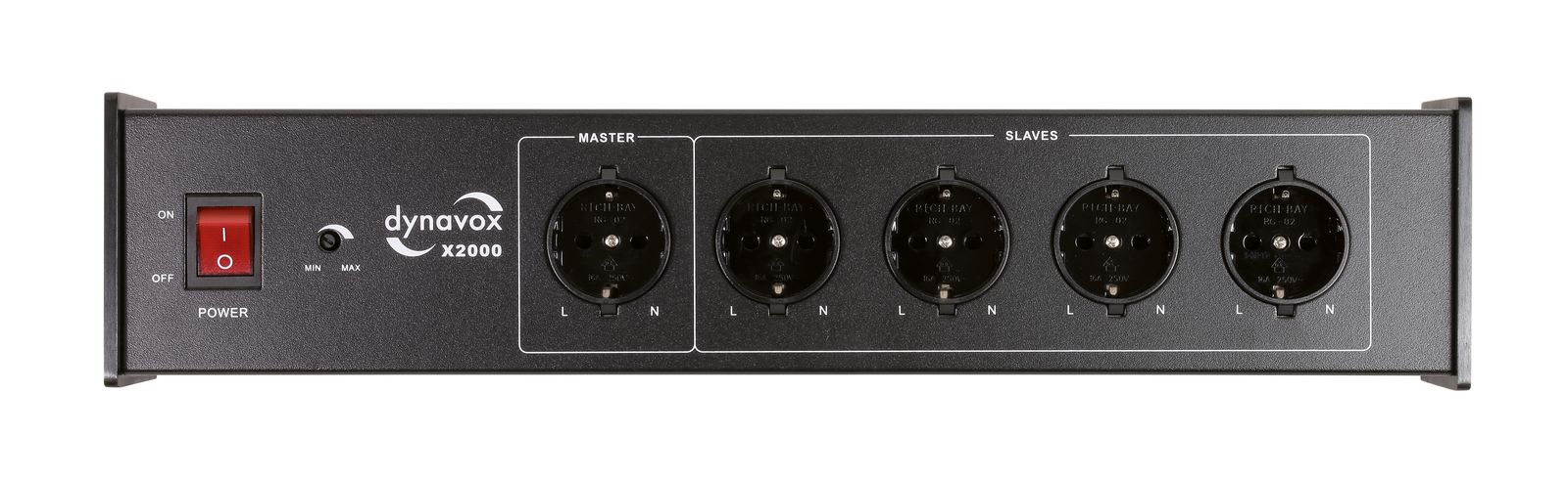 Dynavox X2000 HiFi Netzfilter schwarz Steckdosenleiste mit Master-Slave-Funktion