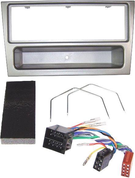 Radioeinbauset kompatibel mit Opel Corsa Combo Agila Vivaro Omega Meriva Vectra Astra 1-DIN Set charcoal-metallic adaptiert auf ISO