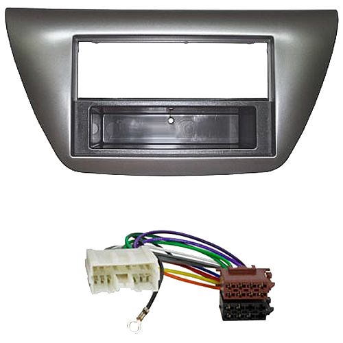 Radioeinbauset kompatibel mit Mitsubishi Lancer (Evo) 1-DIN dunkelsilber Bj. 2004 - 2008