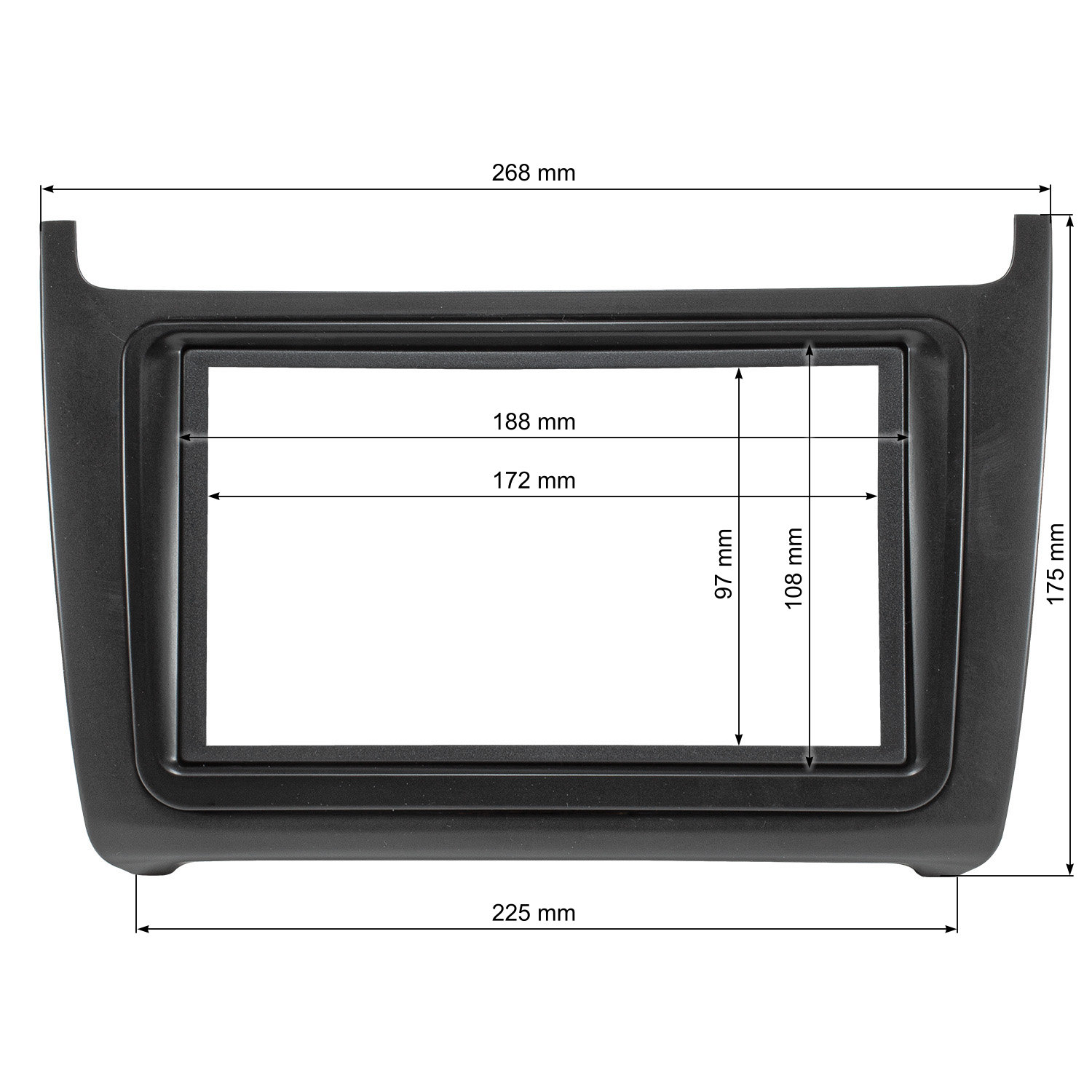 Doppel DIN Radioblende kompatibel mit VW Polo Typ 6C schwarz 2014-2018-/bilder/big/2457-057-6.jpg