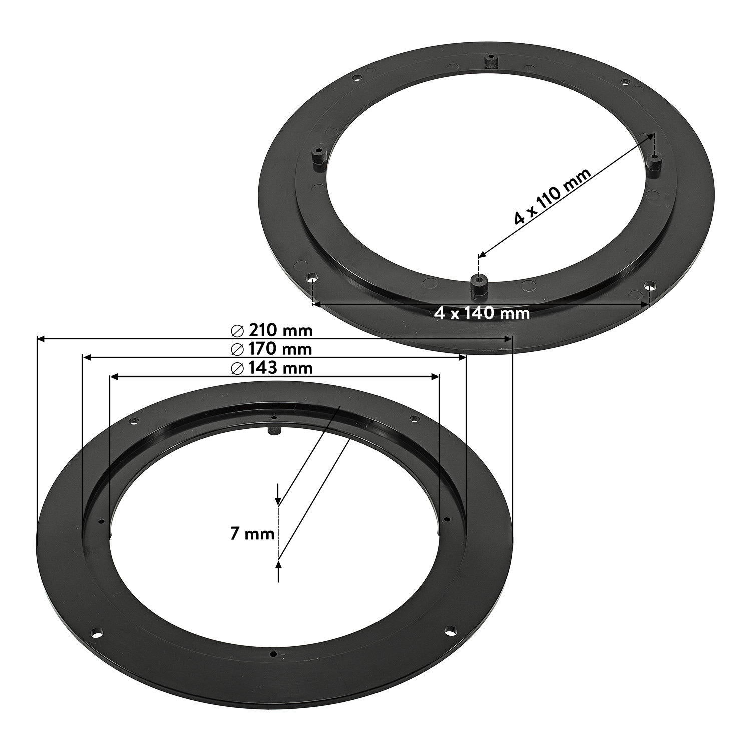 Lautsprecher Reduzierringe Reduzierplatte von 200mm auf 165mm DIN-/bilder/big/2800-021-1-2.jpg