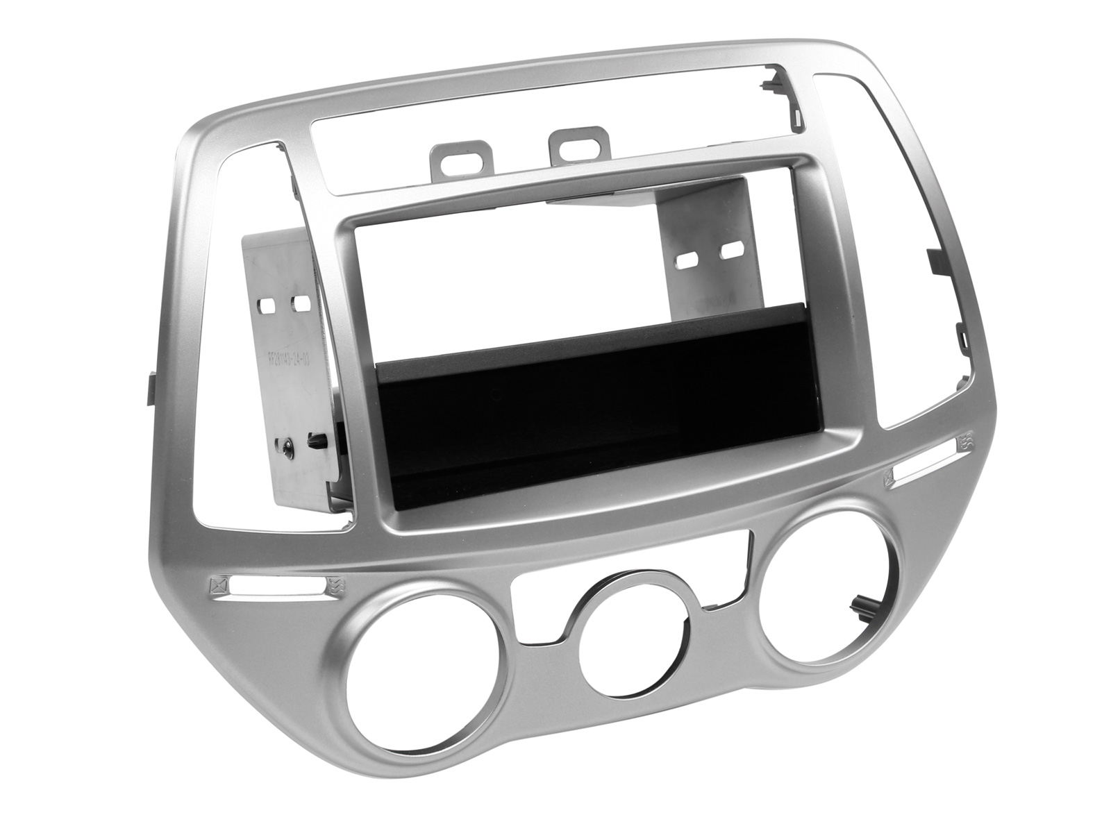 ACV Radioblende kompatibel mit Hyundai i20 (PB) 2-DIN mit Fach silber Bj. 07/2012 - 11/2014