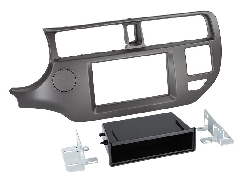 ACV Radioblende kompatibel mit Kia Rio (UB) 2-DIN mit Fach anthrazit Bj. 09/2011 - 03/2015