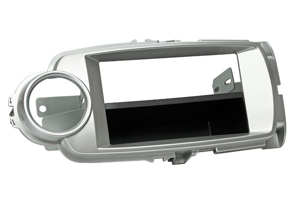 ACV Radioblende kompatibel mit Toyota Yaris (XP13) 2-DIN mit Fach silber Bj. 10/2011 - 07/2014