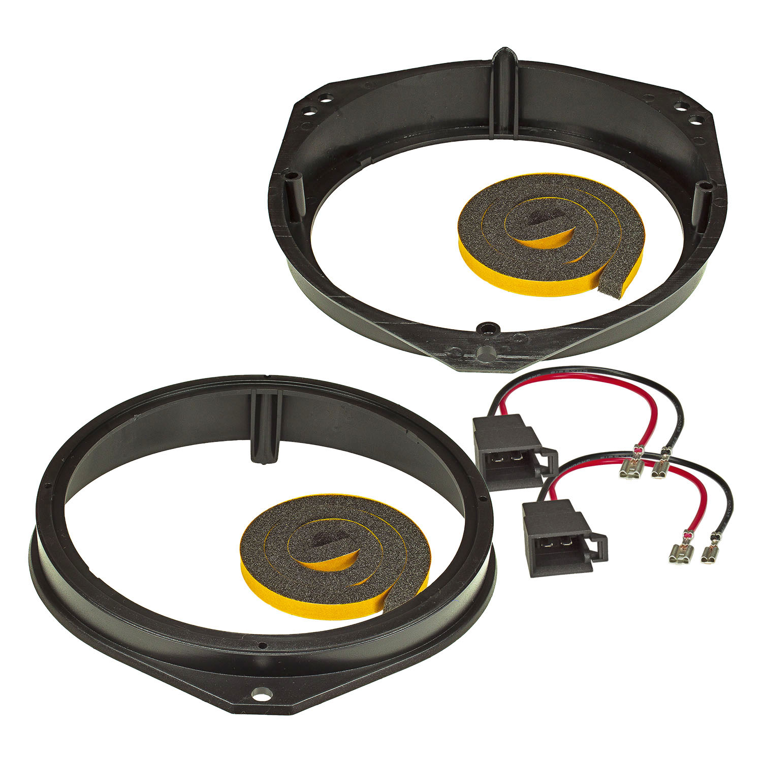 tomzz Audio Lautsprecher Adapter Set kompatibel mit Opel Renault Nissan Corsa Combo Tigra Meriva Vivaro Trafic Primastar Ringe + Adapterkabel adaptiert auf 165er Lautsprecher