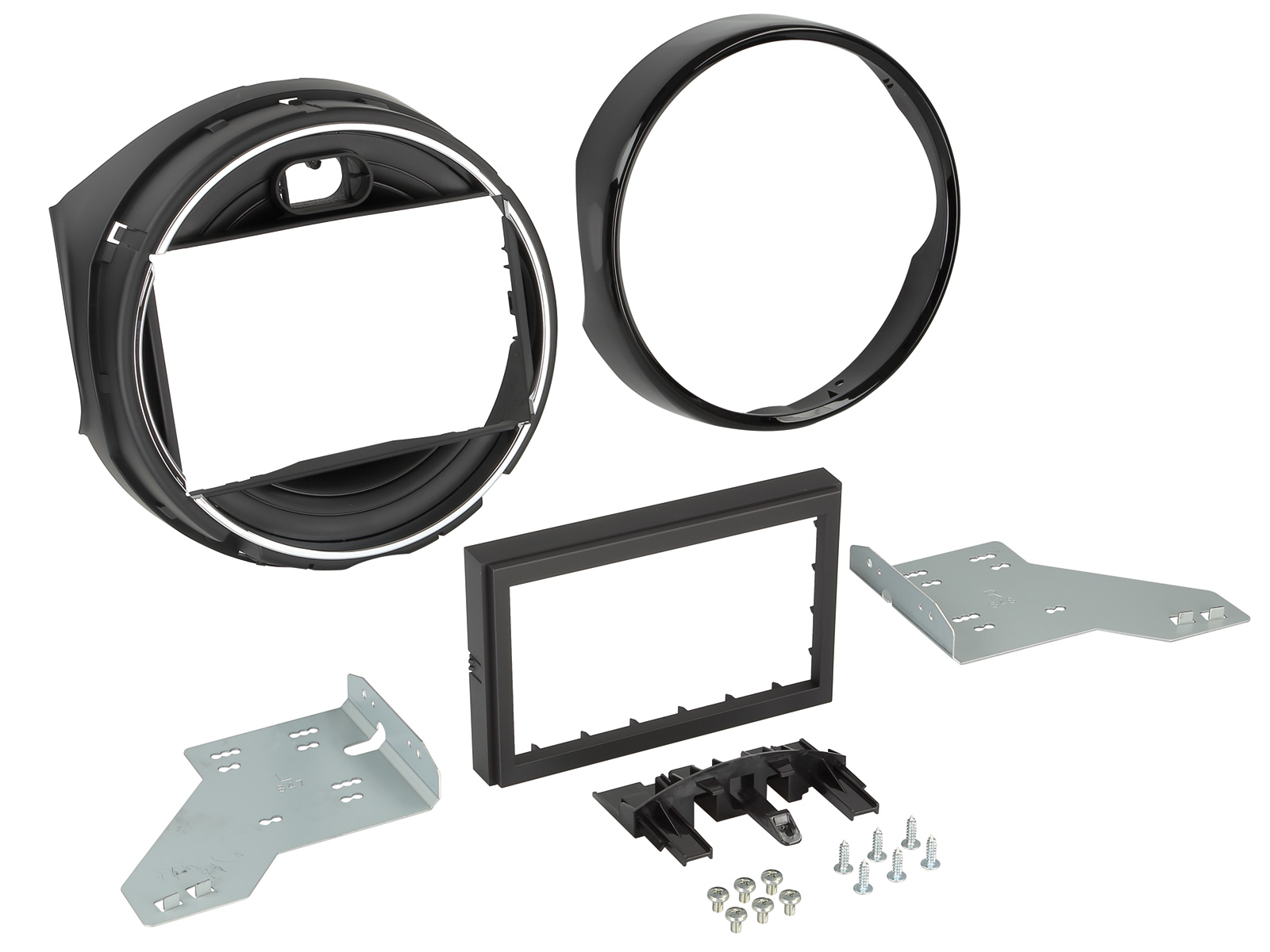 ACV Doppel DIN Radioblende kompatibel mit BMW Mini One Cooper Clubman schwarz