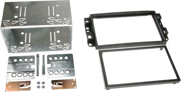 ACV Radioblende kompatibel mit Chevrolet Aveo Captiva Epica Nubria 2-DIN-Set schwarz ab Bj. 2006