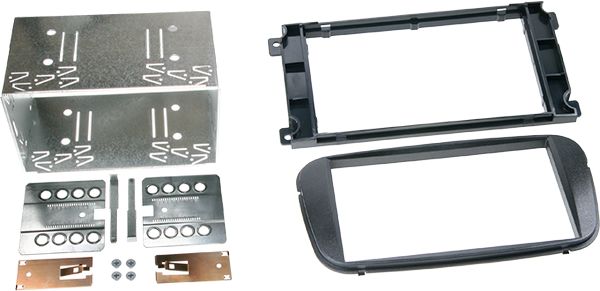 ACV Radioblende kompatibel mit Ford C-Max Focus Galaxy Mondeo S-Max 2-DIN-Set schwarz ab Bj. 2007