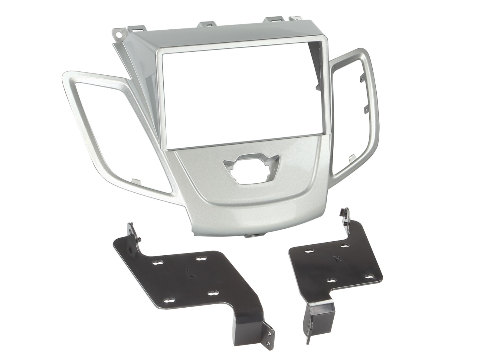 ACV Radioblende kompatibel mit Ford Fiesta (JA8) 2-DIN ohne Display silber Bj. 10/2008 - 01/2013