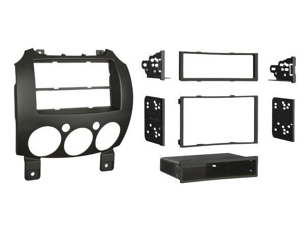 ACV Radioblende kompatibel mit Mazda 2 2-DIN mit Fach schwarz ab Bj. 2007