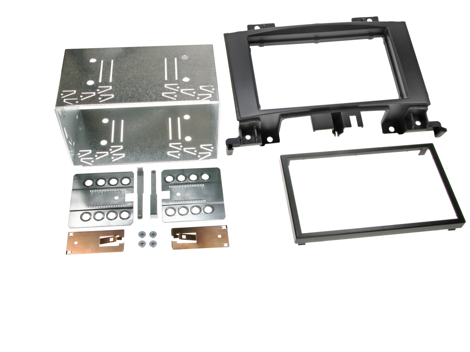 ACV Doppel DIN Radioblende kompatibel mit Mercedes VW Sprinter Crafter (W906) schwarz