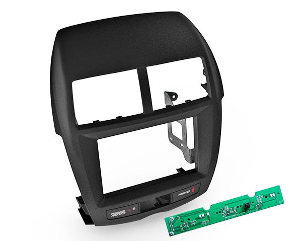 ACV Radioblende kompatibel mit Mitsubishi Peugeot Citroen ASX PVR Outlander 4008 C-Crosser Aircross 2-DIN schwarz