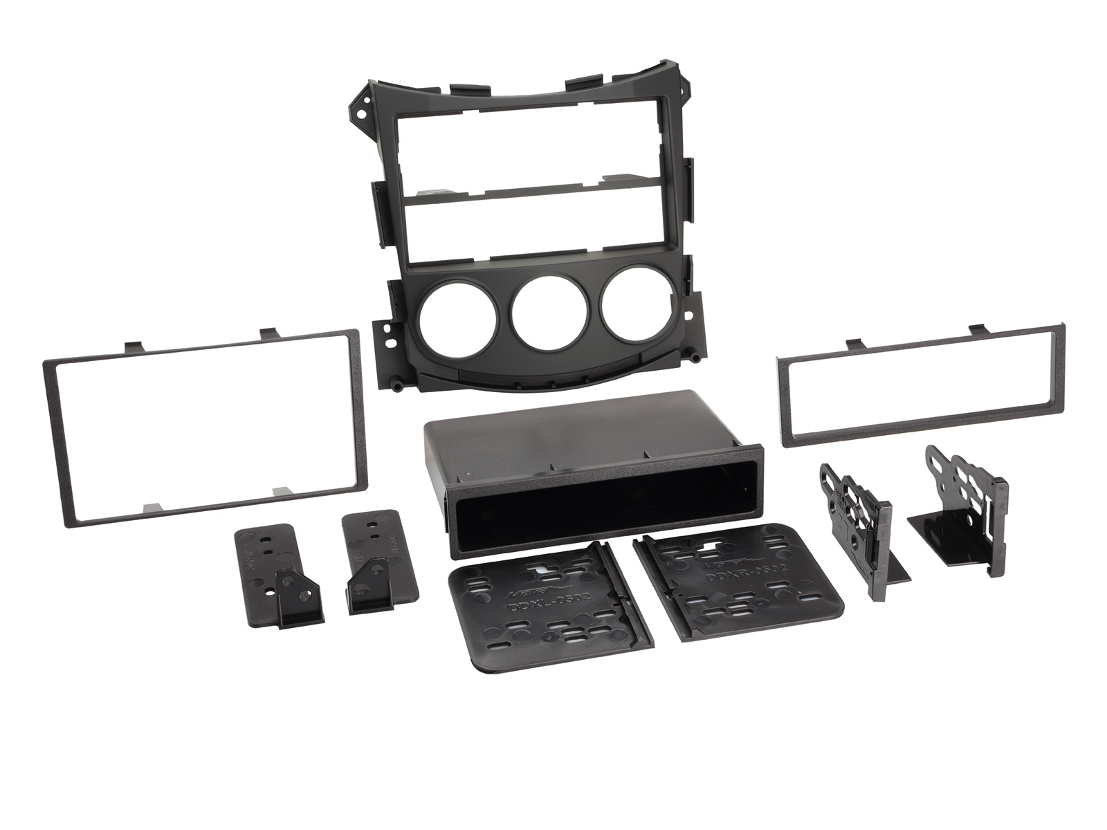 ACV Radioblende kompatibel mit Nissan 370Z (Z34) 2-DIN schwarz 