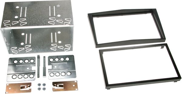 ACV Radioblende kompatibel mit Opel Zafira Corsa 2-DIN Set schwarz 