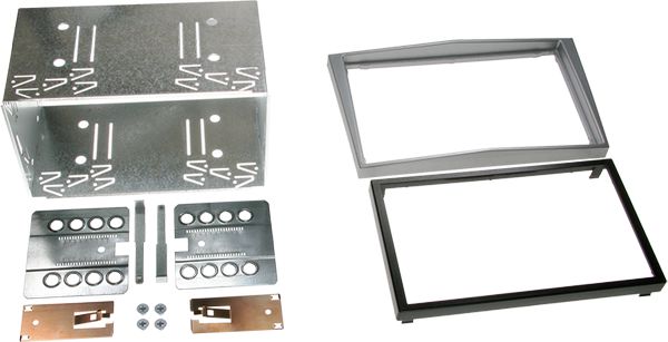 ACV Radioblende kompatibel mit Opel Zafira Corsa 2-DIN Set silber 