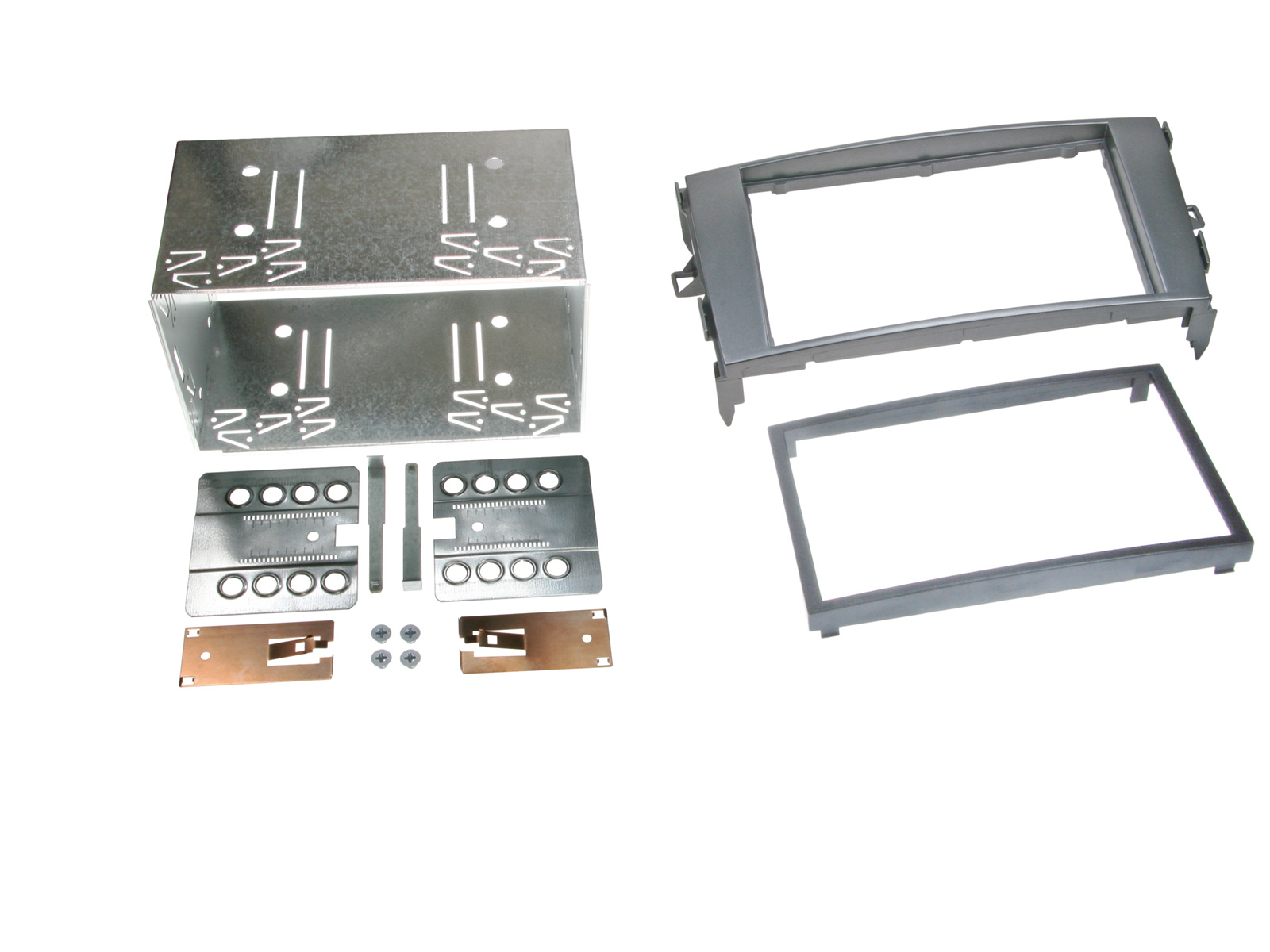 ACV Doppel DIN Radioblende kompatibel mit Toyota Auris (E15J/E15UT) anthrazit-grau 03/2007 - 10/2012