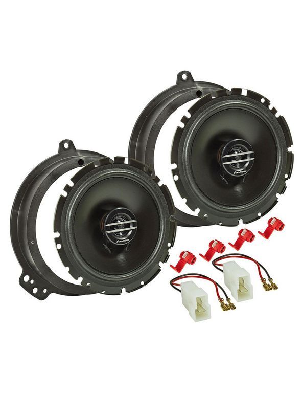 tomzz Audio Lautsprecher Einbau Set kompatibel mit Audi A3 A4 8P 8PA B7 165mm 2-Wege Koaxial System Pioneer TS-G1720f