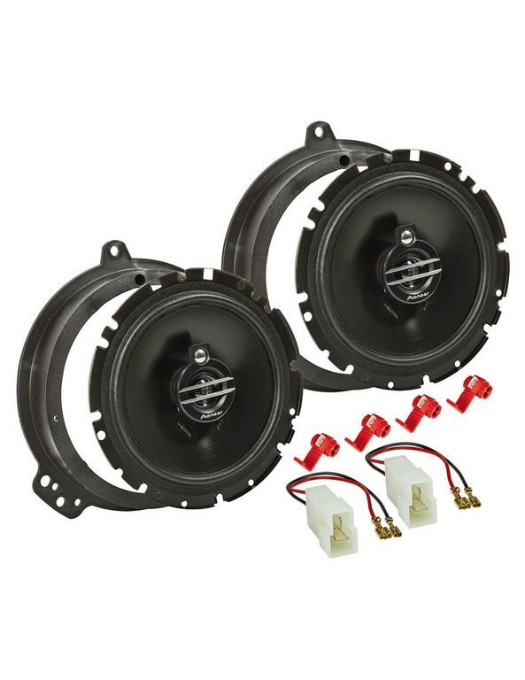 tomzz Audio Lautsprecher Einbau Set kompatibel mit Audi A3 A4 8P 8PA B7 165mm 3-Wege Koaxial System Pioneer TS-G1730f