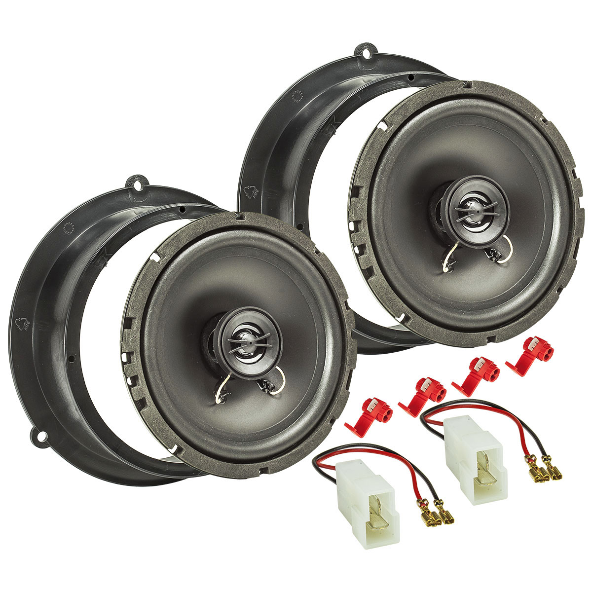 tomzz Audio Lautsprecher Einbau Set kompatibel mit Audi A3 A4 A5 A6 Q3 Q5 Q7 165mm 2-Wege Koaxial System Pioneer TS-G1720f