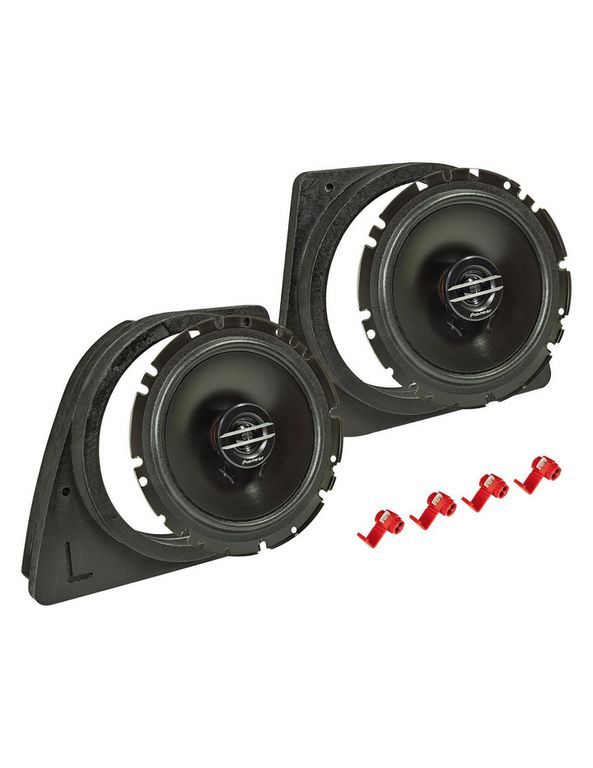 tomzz Audio MDF Lautsprecher Einbau Set kompatibel mit BMW 3er E46 165mm 2-Wege Koaxial System Pioneer TS-G1720f