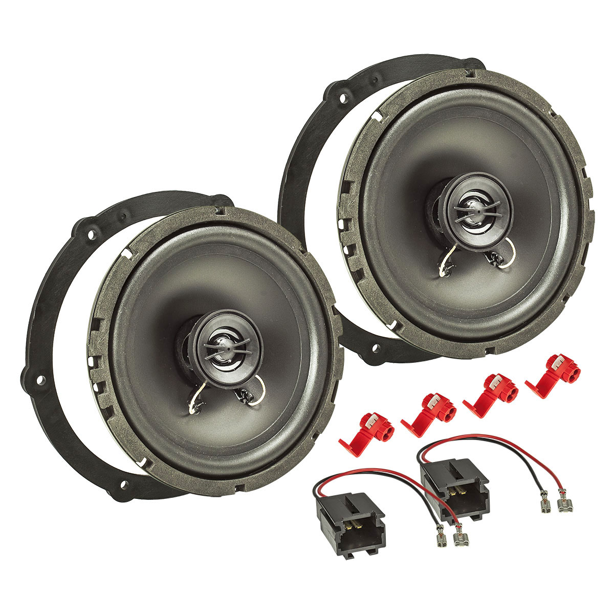 tomzz Audio Lautsprecher Einbau Set kompatibel mit Citroen Peugeot Toyota C1 C4 Jumpy 107 Aygo 165mm 2-Wege Koaxial System Pioneer TS-G1720f