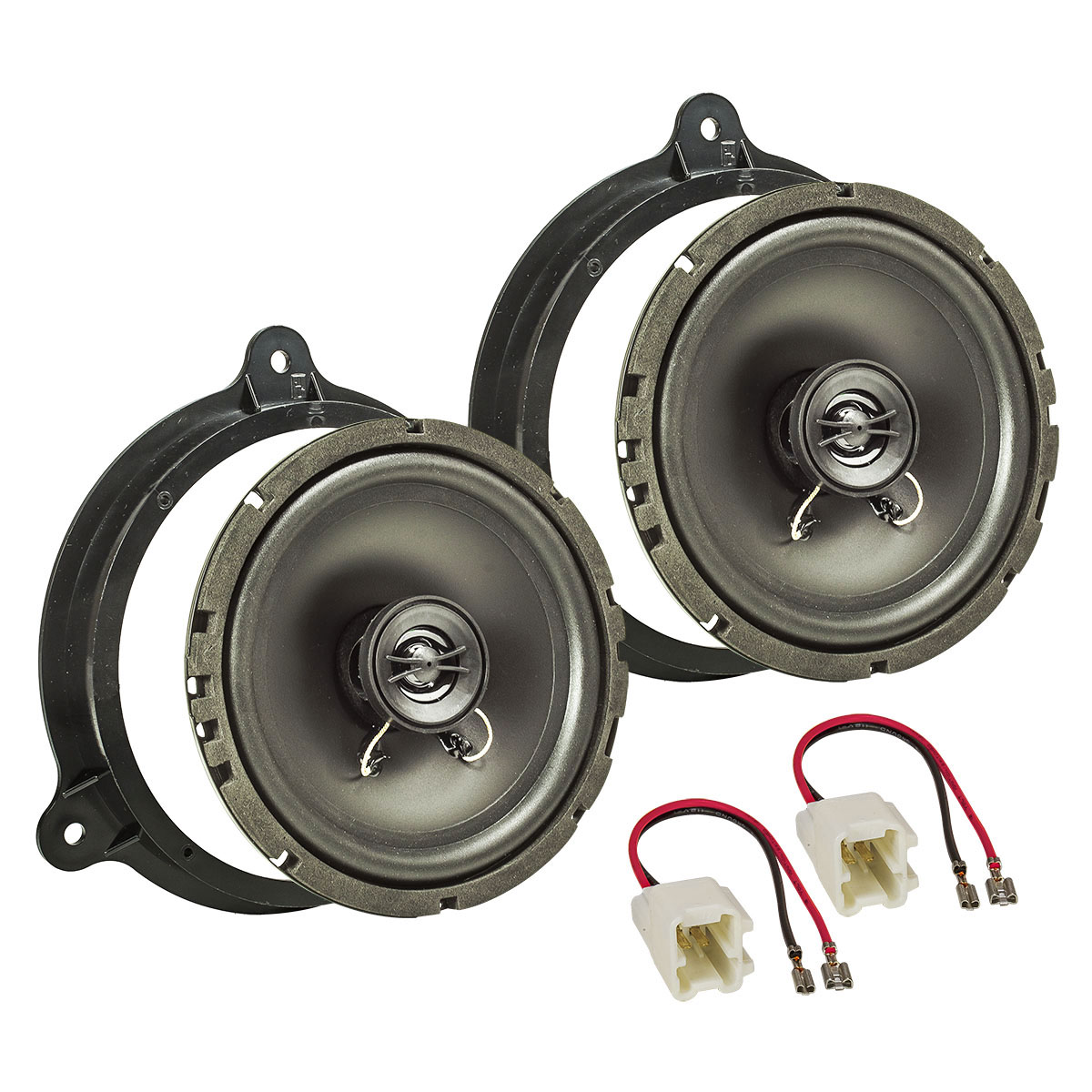 tomzz Audio Lautsprecher Einbau Set kompatibel mit Dacia Sandero Lodgy Dokker II 165mm 2-Wege Koaxial System Pioneer TS-G1720f