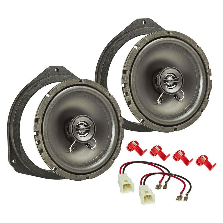 tomzz Audio TA16.5-PRO MDF Lautsprecher Einbau Set kompatibel mit Fiat 500 Punto Grande Punto Panda Tipo 165mm 2-Wege Koaxial System