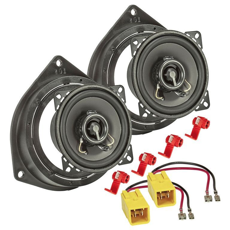 tomzz Audio Lautsprecher Einbau Set kompatibel mit Fiat Alfa Romeo Brava Punto 500 Doblo Panda Qubo Fiorino Mito 100mm 2-Wege Koaxial System TA10.0-PRO