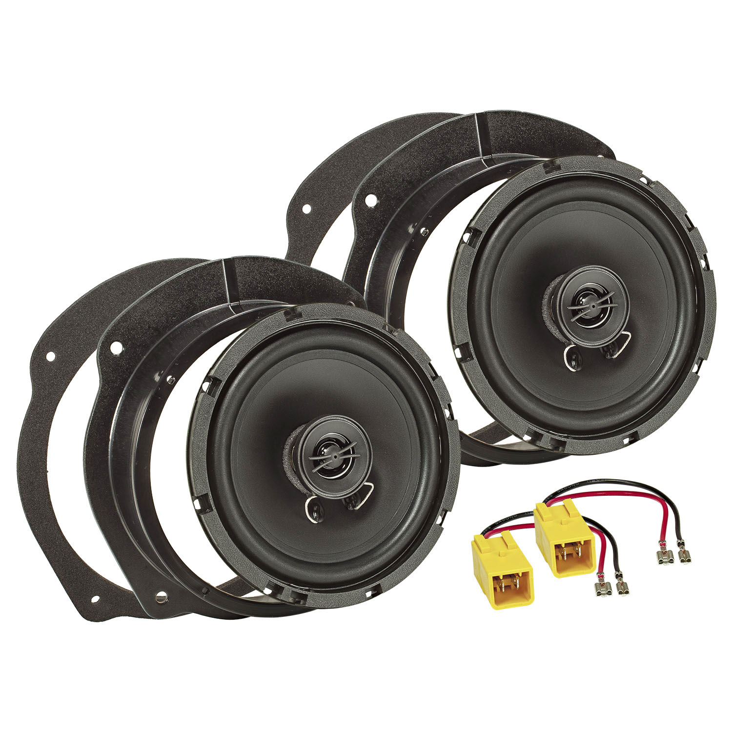 tomzz Audio TA16.5-PRO Lautsprecher Einbau Set kompatibel mit Fiat Lancia Stilo Bravo Croma Delta 165mm 2-Wege Koaxial System