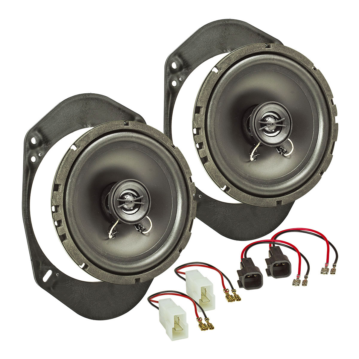 tomzz Audio Lautsprecher Einbau Set kompatibel mit Ford Fiesta Ka Focus Mondeo 165mm 2-Wege Koaxial System Pioneer TS-G1720f