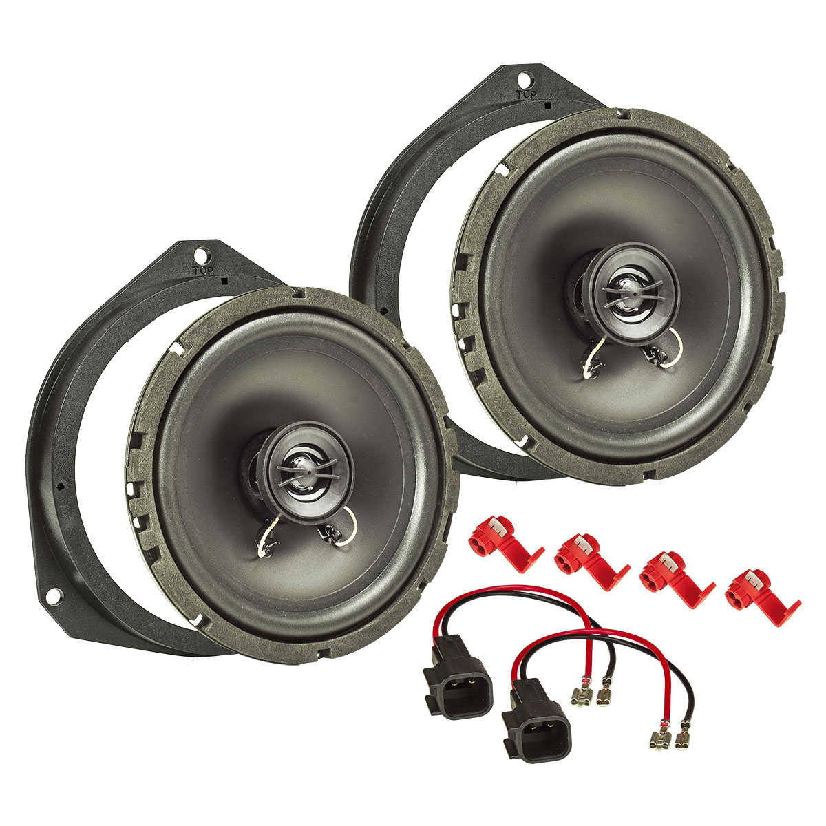 tomzz Audio Lautsprecher Einbau Set kompatibel mit Ford Ka 165mm 2-Wege Koaxial System Pioneer TS-G1720f