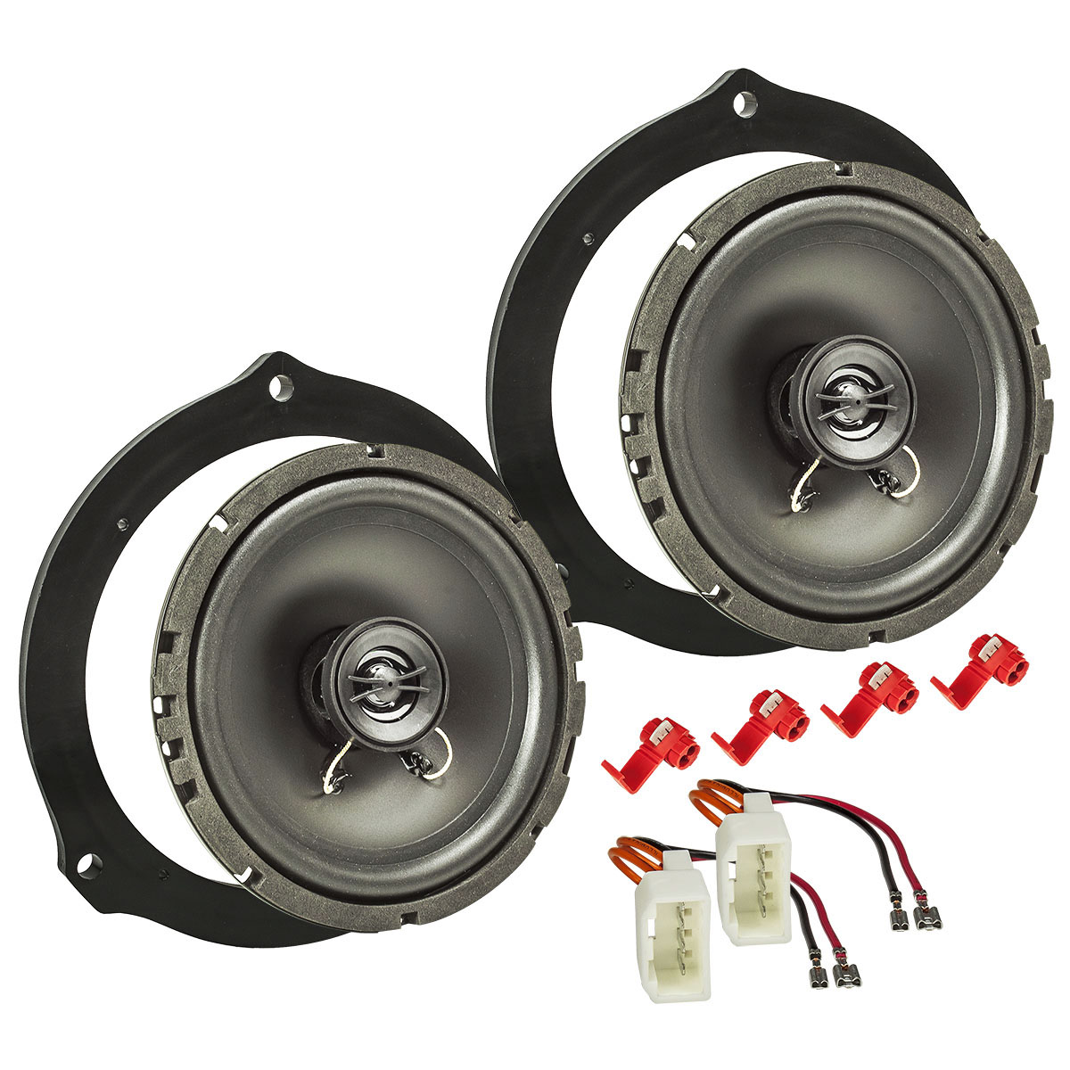 tomzz Audio Lautsprecher Einbau Set kompatibel mit Ford Focus C-Max S-Max Mondeo Kuga 165mm 2-Wege Koaxial System Pioneer TS-G1720f