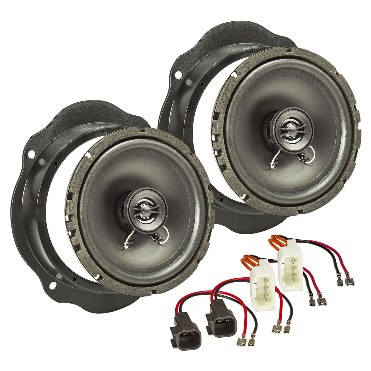 tomzz Audio Lautsprecher Einbau Set kompatibel mit Ford Focus C-Max Fiesta Kuga 165mm 3-Wege Koaxial System TS-G1720f