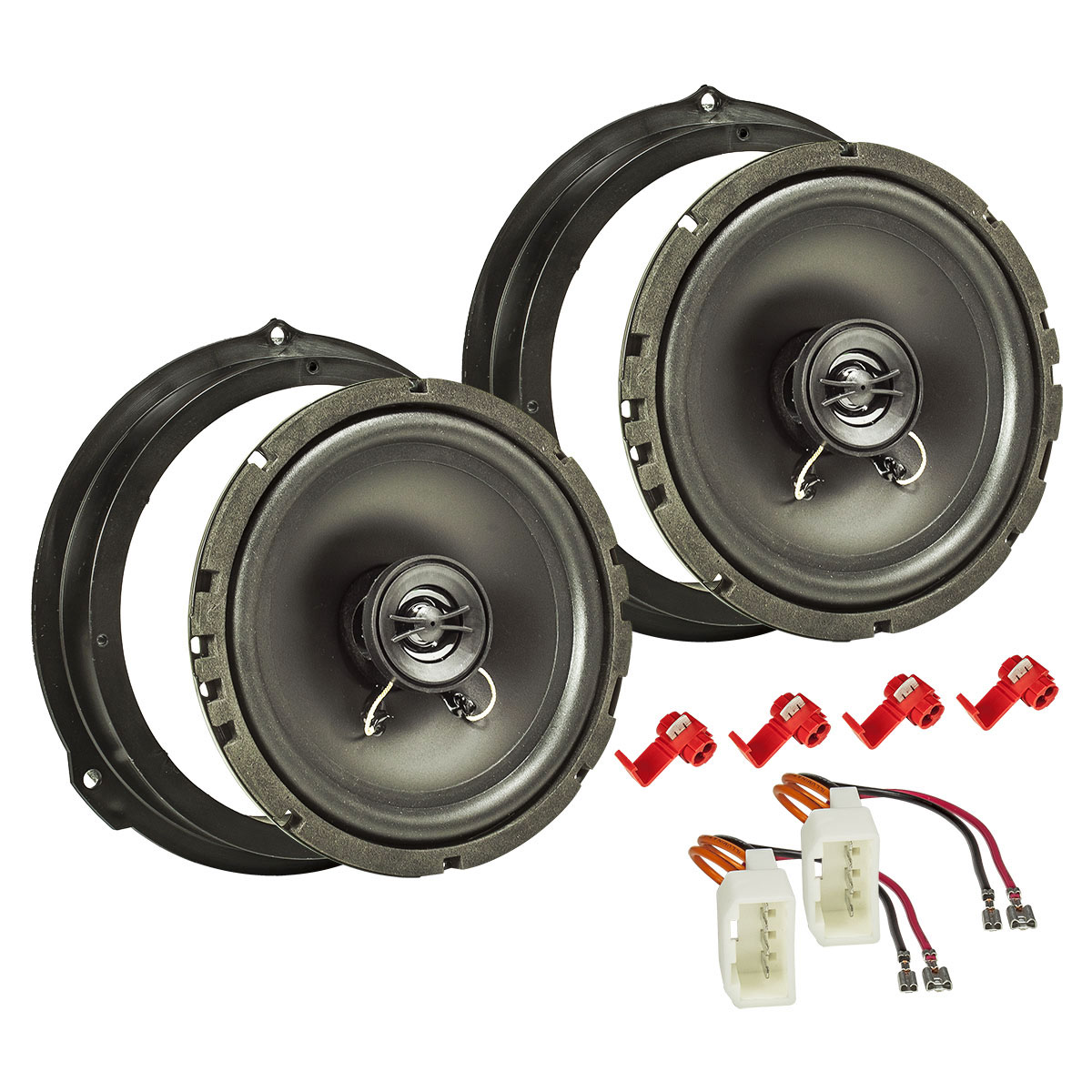 tomzz Audio Lautsprecher Einbau Set kompatibel mit Ford C-Max Focus Kuga Transit Custom 165mm 2-Wege Koaxial System Pioneer TS-G1720f