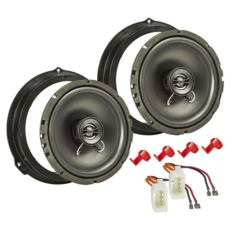 tomzz Audio TA16.5-PRO Lautsprecher Einbau Set kompatibel mit Ford C-Max Focus Kuga Transit Custom 165mm 2-Wege Koaxial System