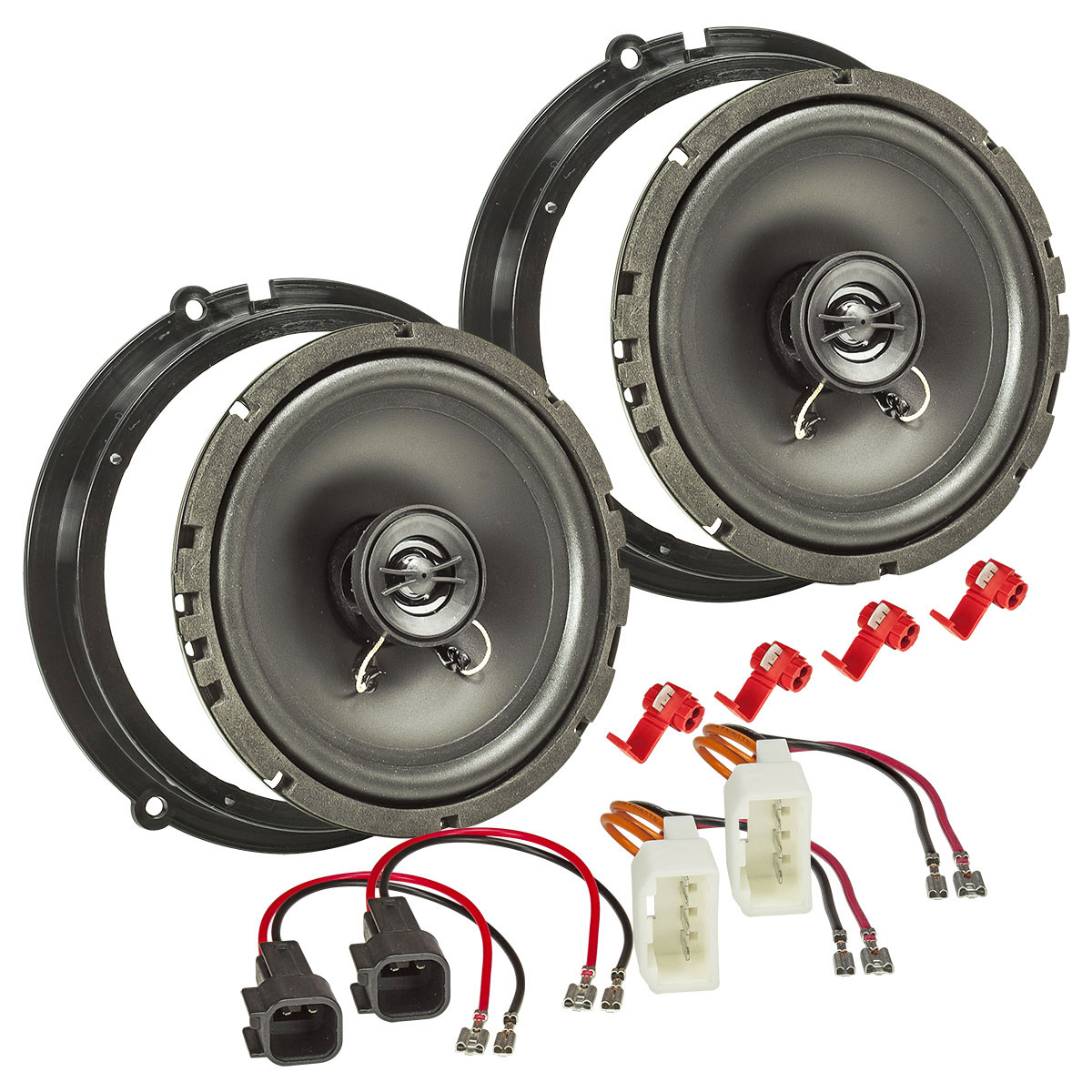 tomzz Audio Lautsprecher Einbau Set kompatibel mit Ford Fiesta B-Max C-Max Focus Mondeo Galaxy S-Max Edge JA8 165mm 2-Wege Koaxial System Pioneer TS-G1720f