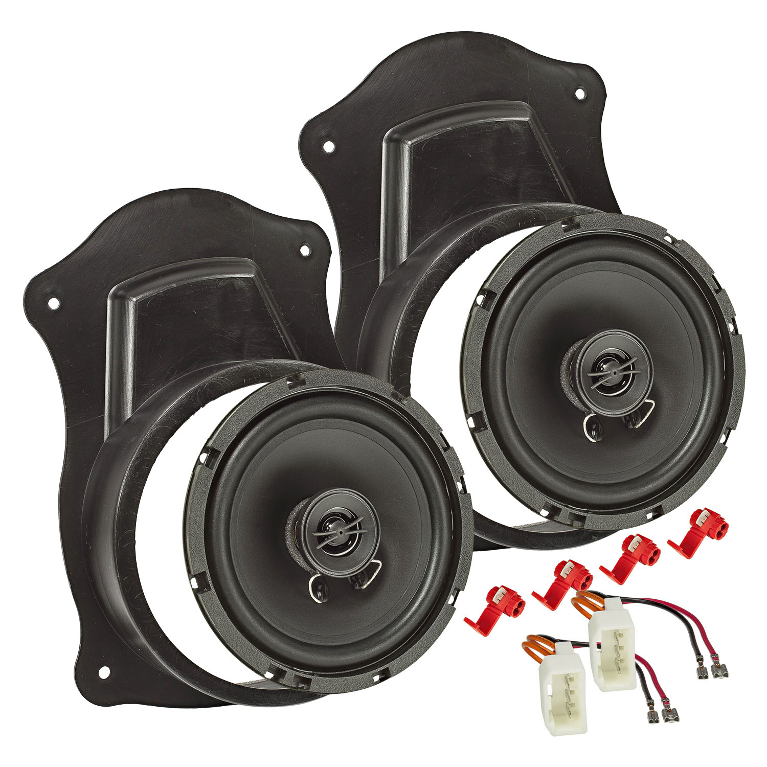 tomzz Audio TA16.5-PRO Lautsprecher Adapter Set kompatibel mit Ford Transit Custom Transit Connect 165mm 2-Wege Koaxial System adaptiert auf 165er Lautsprecher