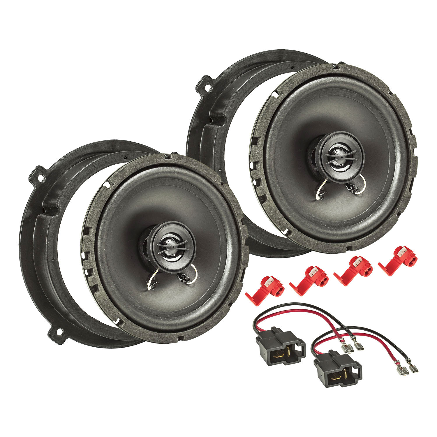 tomzz Audio Lautsprecher Einbau Set kompatibel mit Hyundai Kia Tucson Santa Fé ix35 i20 Sportage 165mm 2-Wege Koaxial System Pioneer TS-G1720f