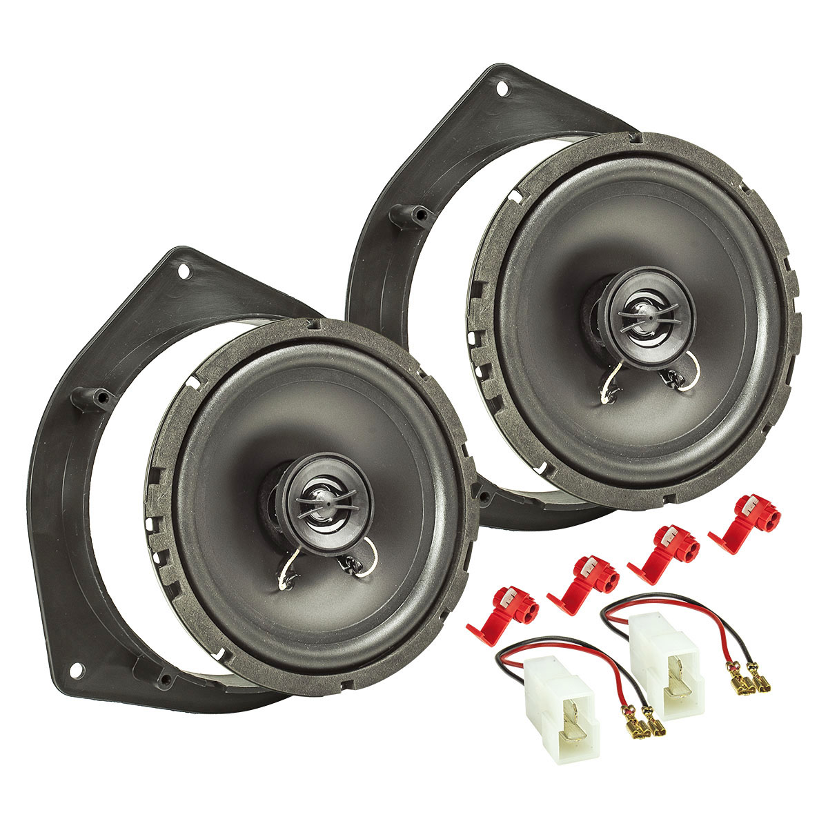 tomzz Audio Lautsprecher Einbau Set kompatibel mit Kia Hyundai Picanto Sportage i10 i20 165mm 2-Wege Koaxial System Pioneer TS-G1720f