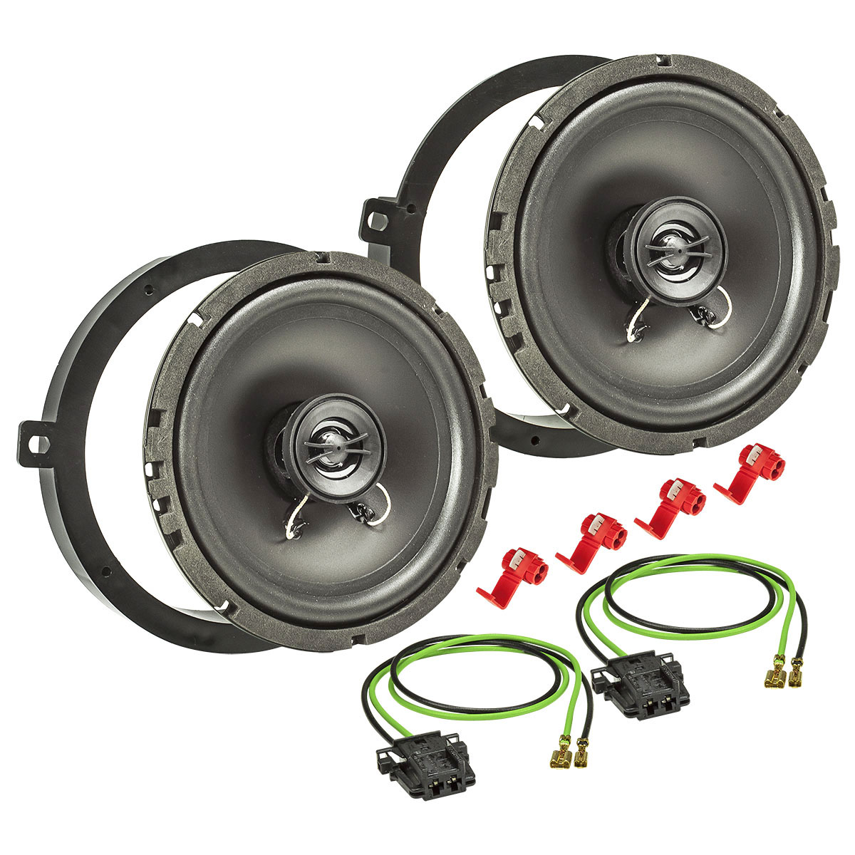 tomzz Audio Lautsprecher Einbau Set kompatibel mit Mercedes C-Klasse W202 165mm 2-Wege Koaxial System Pioneer TS-G1720f