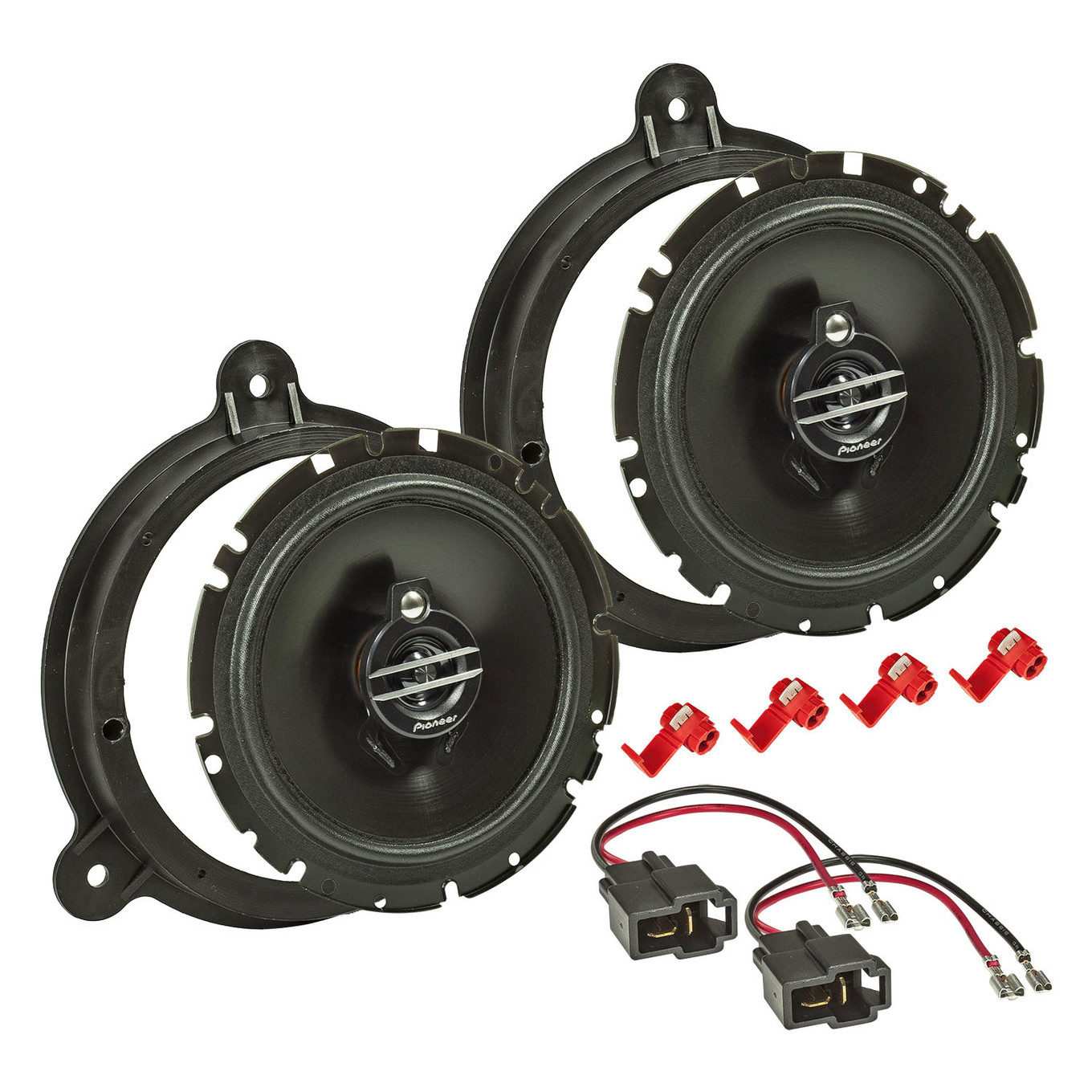 tomzz Audio Lautsprecher Einbau Set kompatibel mit Nissan Micra Note NV200 Primera Qashqai Almera Juke X-Trail Pulsar 350Z Navara Pathtfinder Maxima 165mm 3-Wege Koaxial System Pioneer TS-G1730f