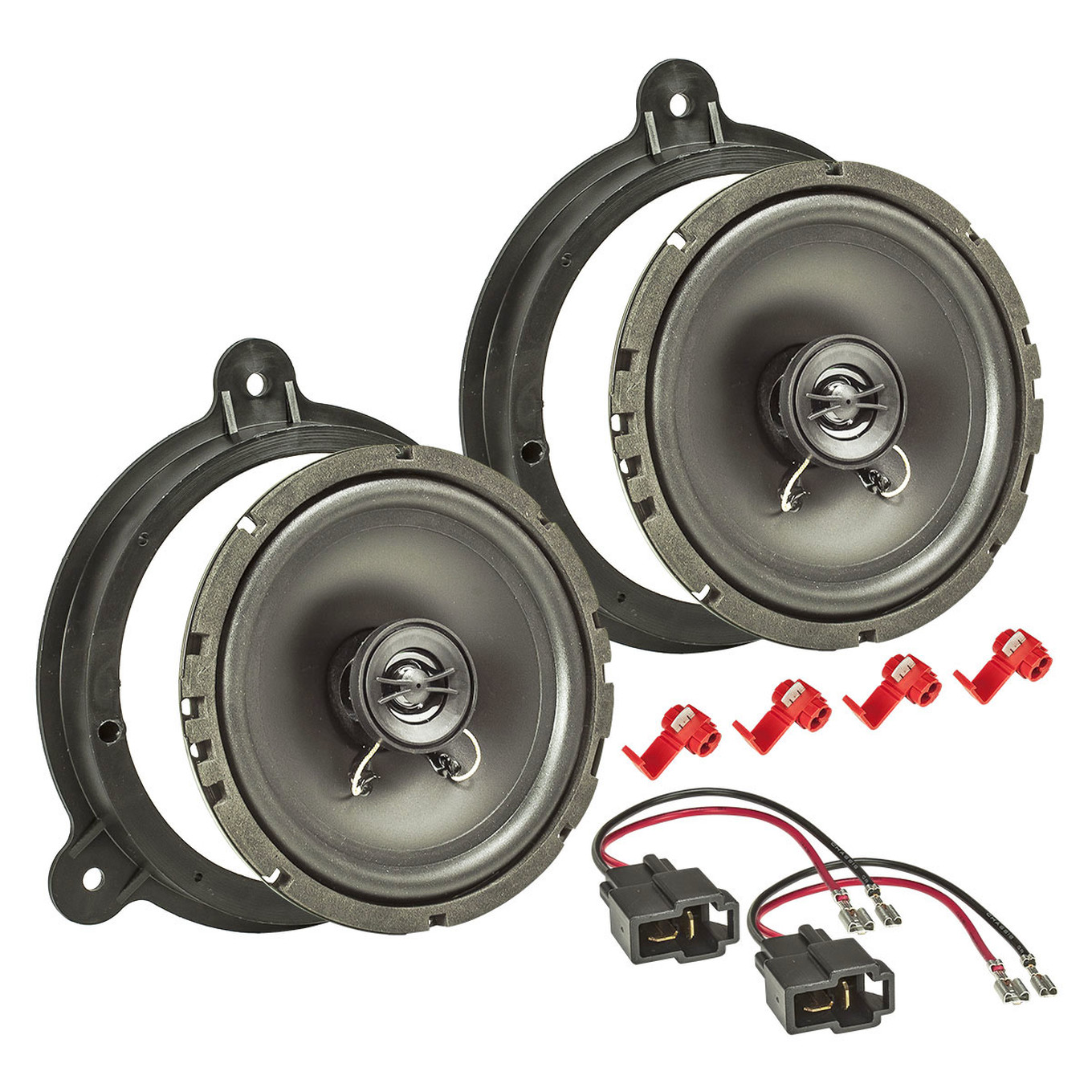 tomzz Audio TA16.5-PRO Lautsprecher Einbau Set kompatibel mit Nissan Micra Note NV200 Primera Qashqai Almera Juke X-Trail Pulsar 350Z Navara Pathtfinder Maxima 165mm 2-Wege Koaxial System